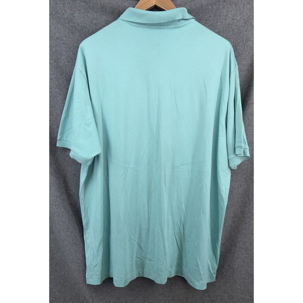 Polo Ralph Lauren Polo Shirt Mens 2XLT XXL Tall Teal Short Sleeve Flesh Pony - Picture 7 of 8